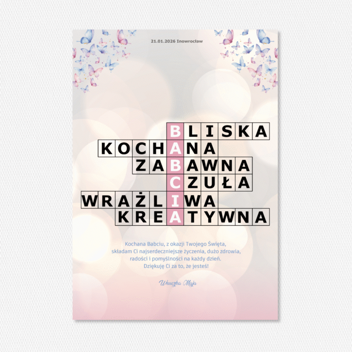 Plakat "Krzyżówka" - Personalizowany